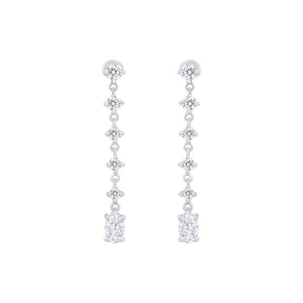 Sylvie Oval earrings with round drop lab grown diamonds