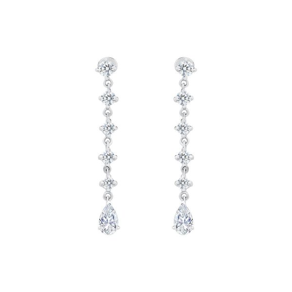 Sylvie Pear earrings with round drop lab grown diamonds