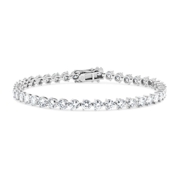 Bernadine 3.5 LGD stylish 3-prong full tennis bracelet in 18k gold with safety clasp