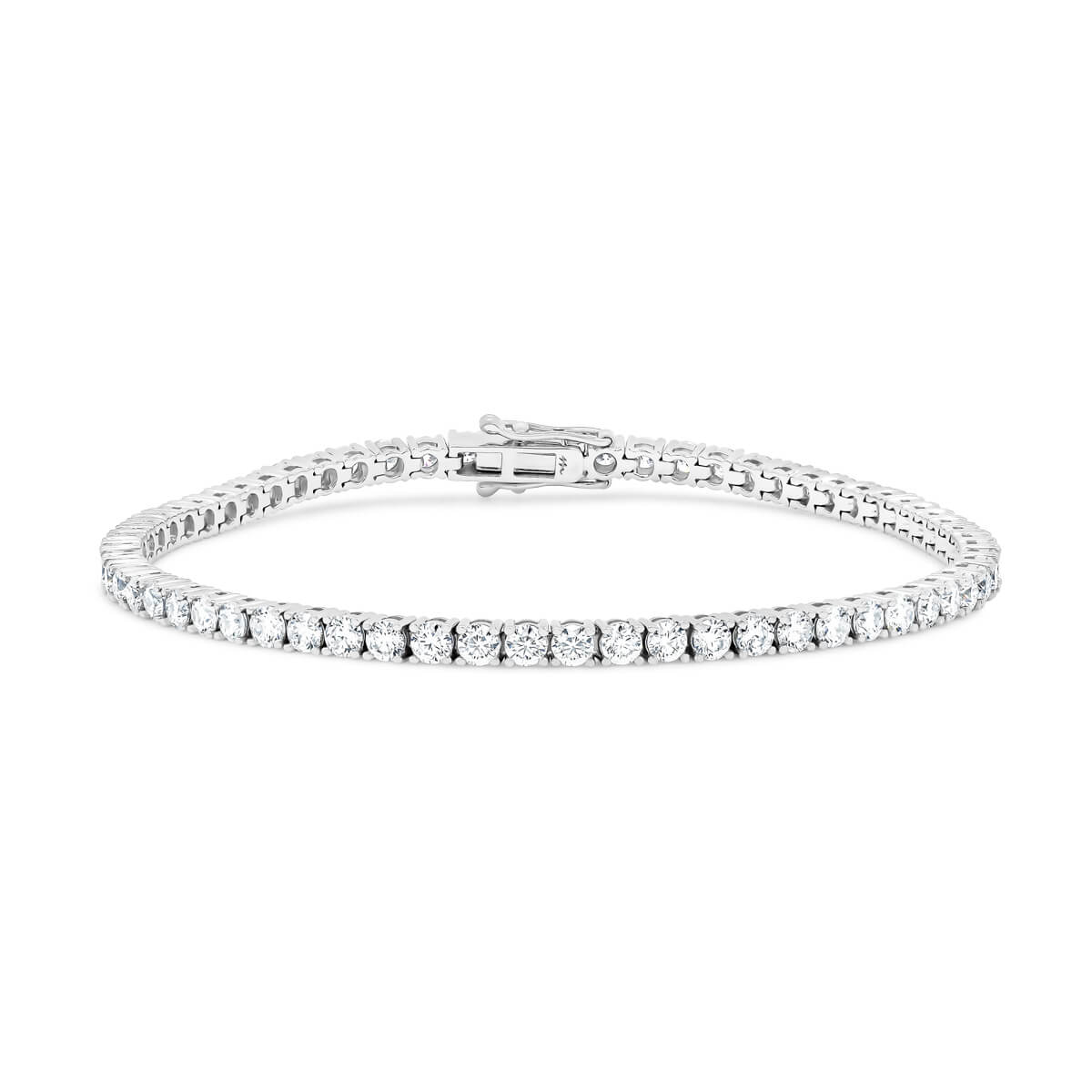 Mikayla 2.5 Sn Timeless 4-Prong Tennis Bracelet In 18K Gold With Safety Clasp