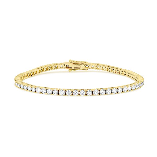 'Mikayla' 2.5 Classic 4 Prong Tennis Bracelet In 18K White Gold With Safety Clasp