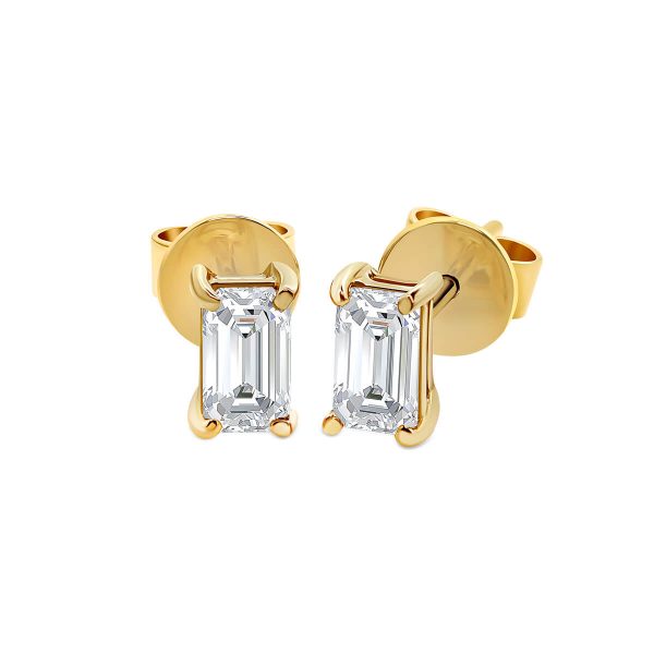 Karla Emerald 5x3-7x5 Moissanite solitaire studs