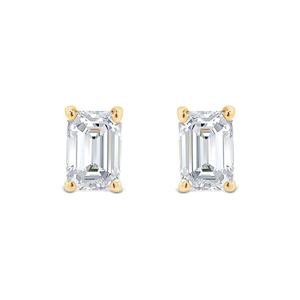 Karla Emerald 7X5 Moissanite Solitaire Stud Earring