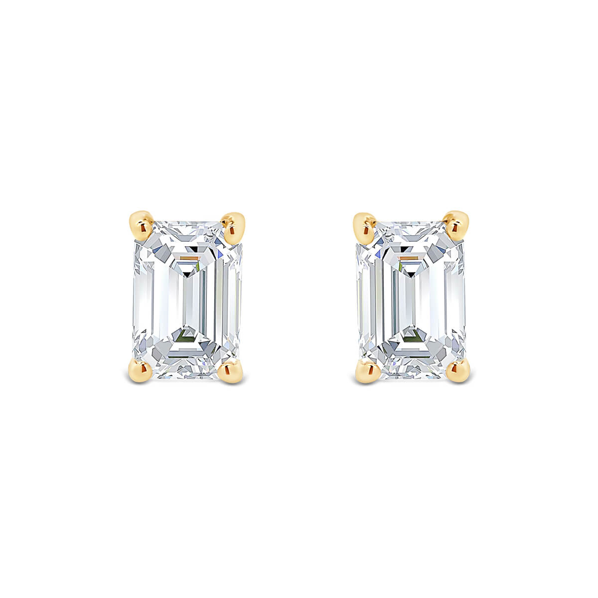 Karla Emerald 7X5 Moissanite Solitaire Stud Earring