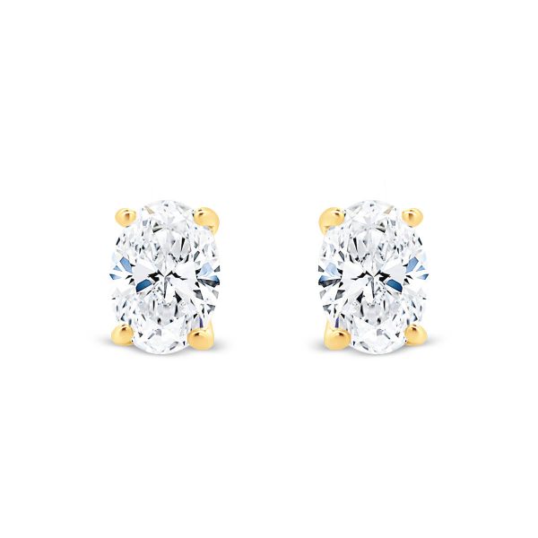 Karla Oval 7x5-8x6 Moissanite solitaire studs