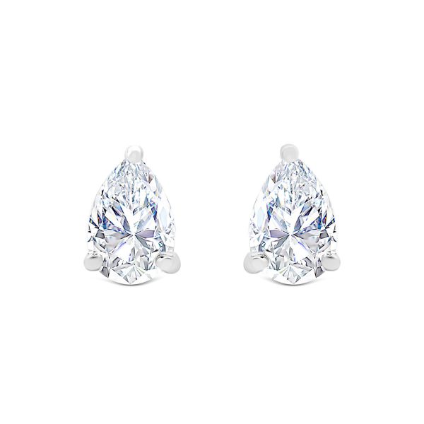 Karla Pear 7x5-8x5 Moissanite solitaire stud earrings