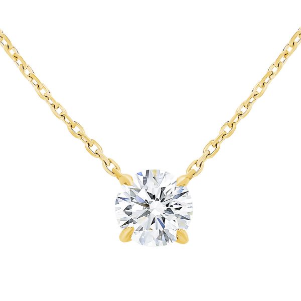 Alice Round 1.50-2.00ct round lab grown diamond solitaire necklace