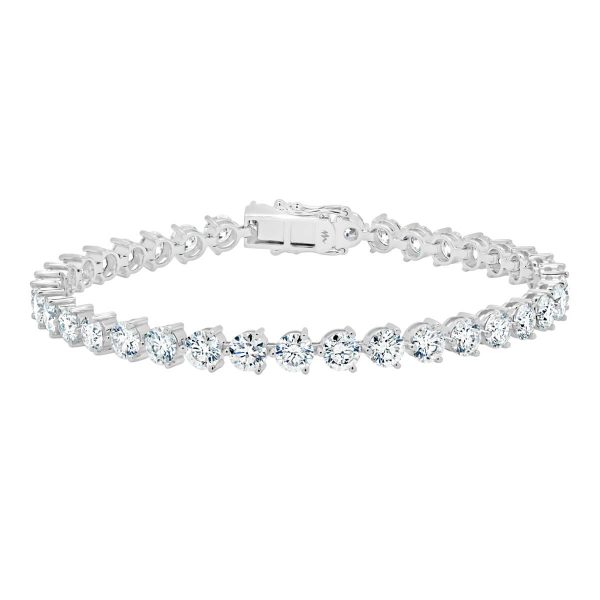 Bernadine 4.0 SN modern 3-prong full tennis bracelet in 18k gold with safety clasp