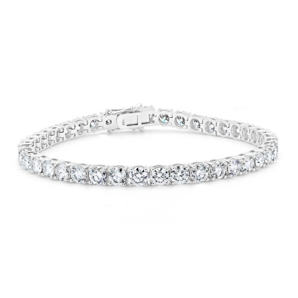 Mikayla 4.0 SN classic 4-prong tennis bracelet in 18k gold with safety clasp