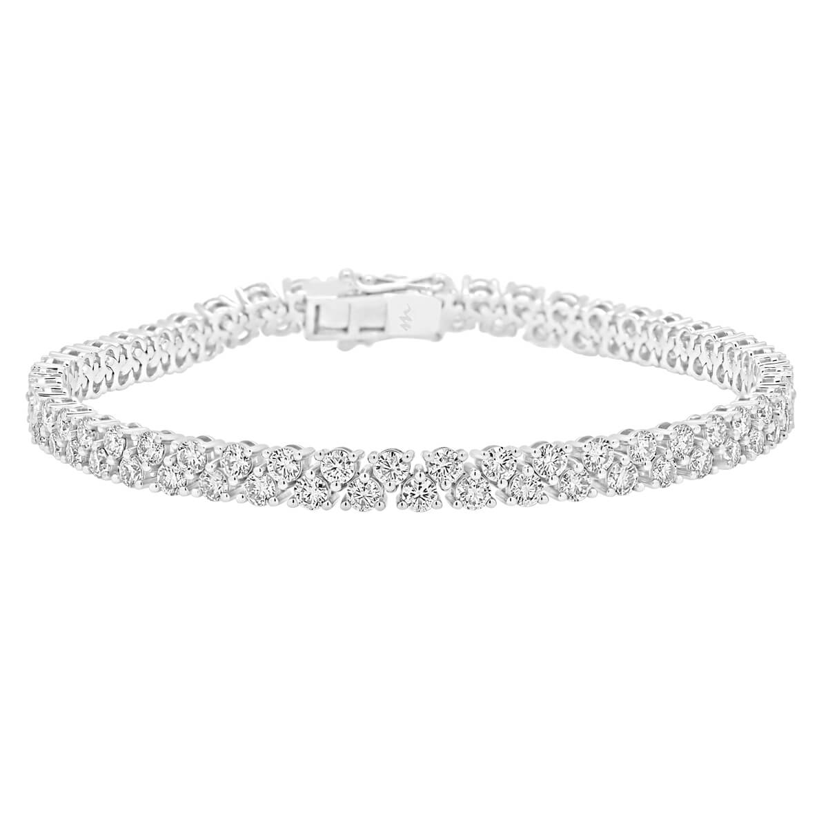 Orianna 2.5 Sn Double-Row Tennis Bracelet With An Alternating Set Of Round Moissanite