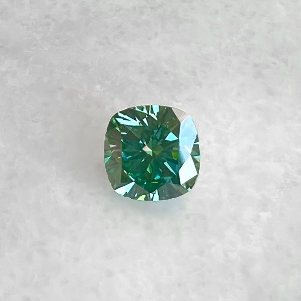 Green Cushion SUPERNOVA Moissanite