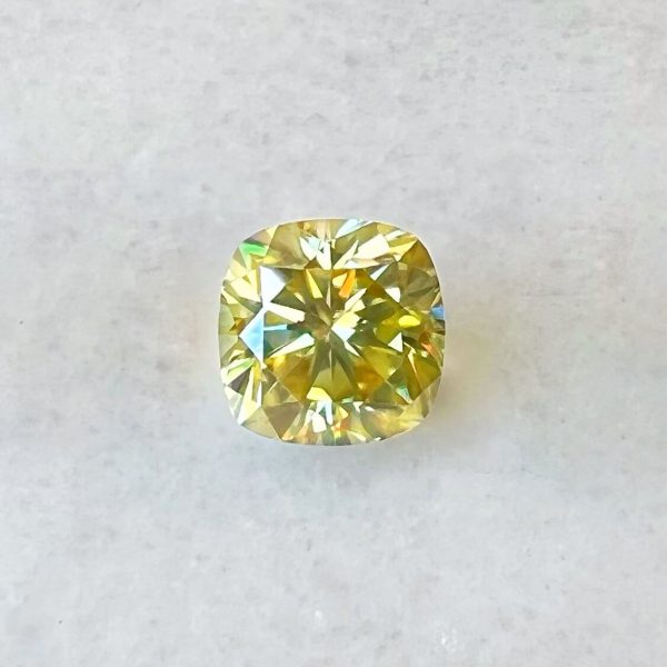 Yellow SUPERNOVA Moissanite Cushion Cut