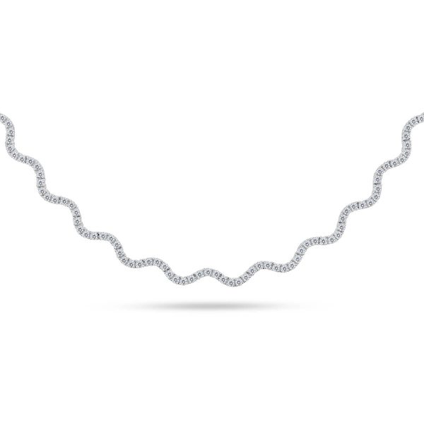 Anya s-shaped tennis necklace with lab grown diamond accents