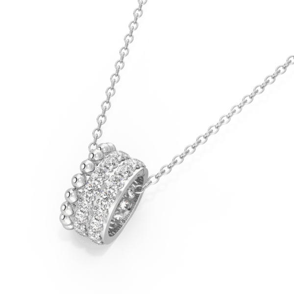 Charli Close Up White Gold Lab Grown Diamond Triple Row Rondelle Pendant