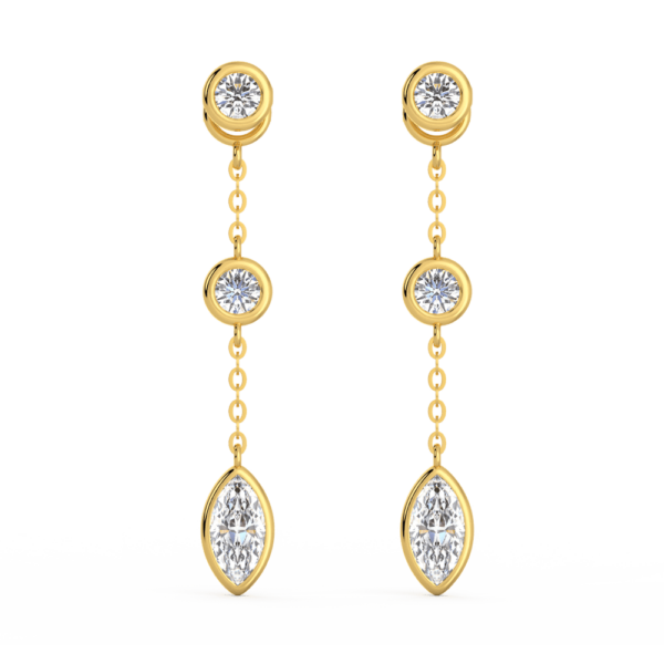 Joanna Marquise Front Yellow Gold Diamond Bezel Drop Enhancer With Anna Studs