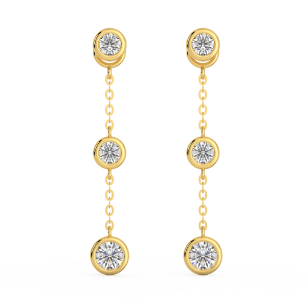 Joanna Round Medium Front Yellow Gold Diamond Bezel Drop Enhancer With Anna Studs