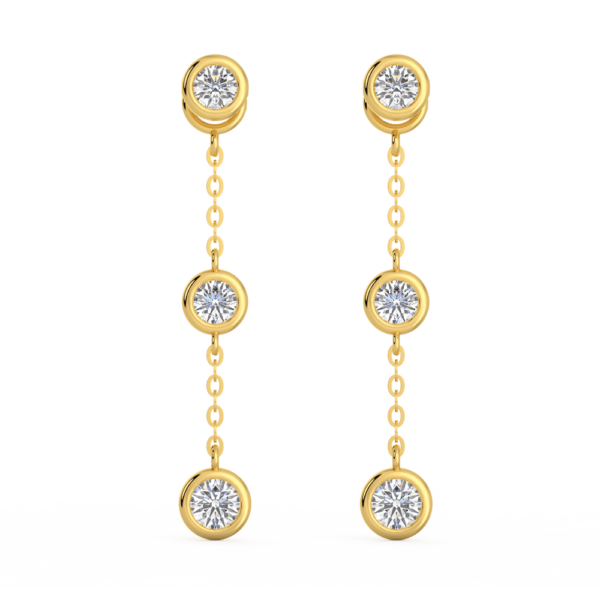 Joanna Round Small Front Yellow Gold Diamond Bezel Drop Enhancer With Anna Studs