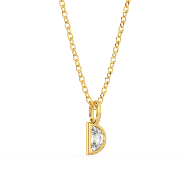 Lou Half Moon Angled Yellow Gold Lab Grown Diamond Bezel Charm Pendant