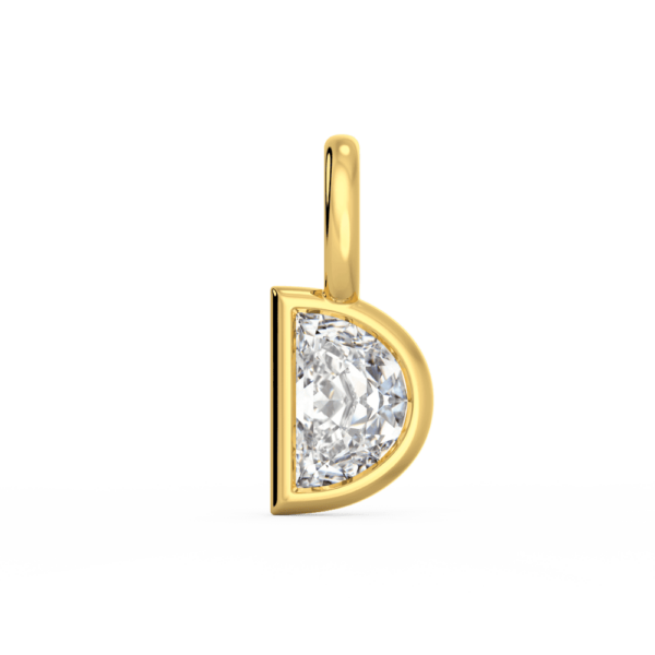 Lou Half Moon Front Yellow Gold Lab Grown Diamond Bezel Charm