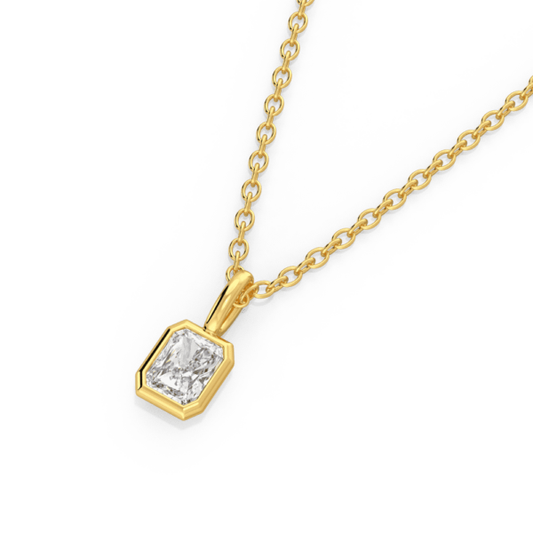 Lou Radiant Close Up Yellow Gold Lab Grown Diamond Bezel Charm Pendant