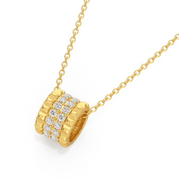 Maddie Close Up Yellow Gold Lab Grown Diamond 4 Row Rondelle Pendant