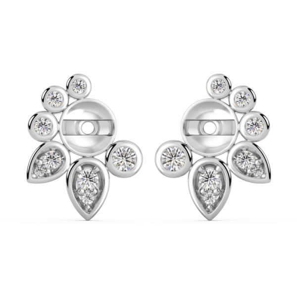 Rita Pear Shape Front White Gold Diamond Cluster Earring Enhancer