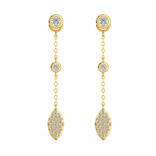 Tate Marquise Front Yellow Gold Diamond Pave Enhancer With Anna Studs