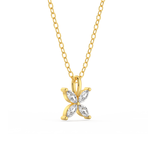 Winnie Angled Yellow Gold Lab Grown Diamond Bezel Charm Pendant