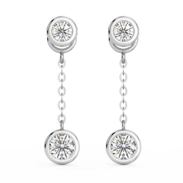 Jen Round Medium Front White Gold Diamond Bezel Drop Enhancer With Anna Studs