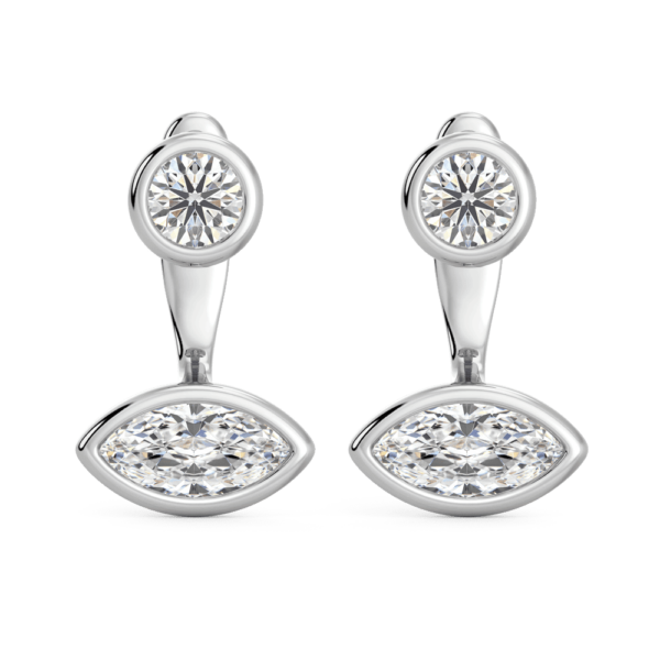 Luna Marquise Front White Gold Lab Grown Diamond Bezel Enhancer With Anna Studs