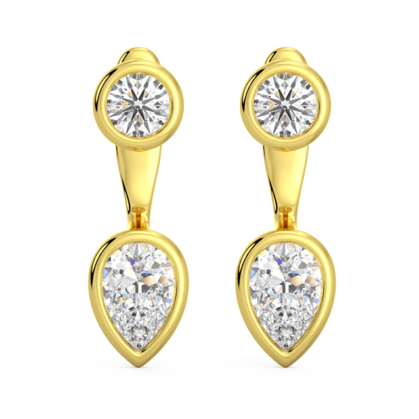 Luna Pear Front Yellow Gold Lab Grown Diamond Bezel Enhancer With Anna Studs